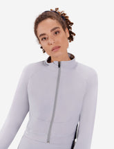 Conquer Cropped Zip Up Jacket - White Horse Active