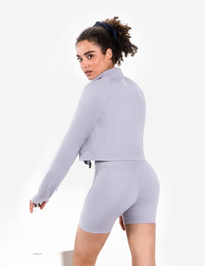 Conquer Cropped Zip Up Jacket - White Horse Active