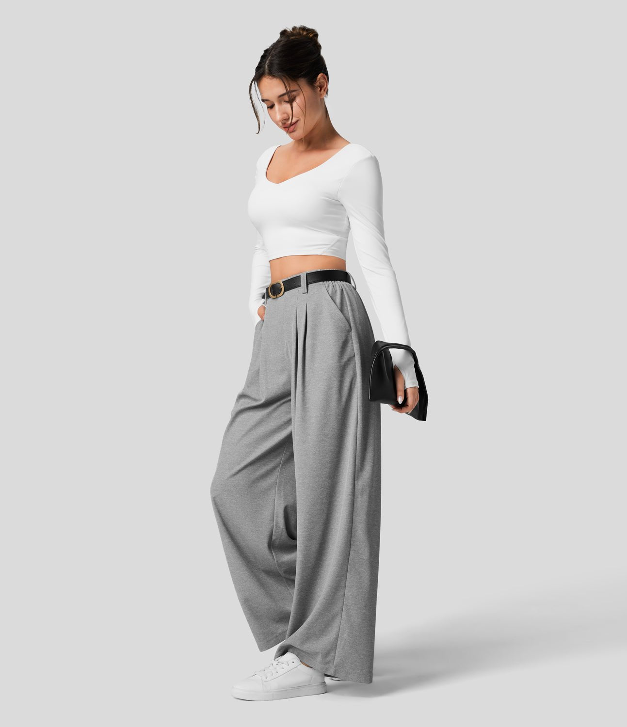 UrbanEase™ Waffle Wide - Leg Pants - White Horse Active