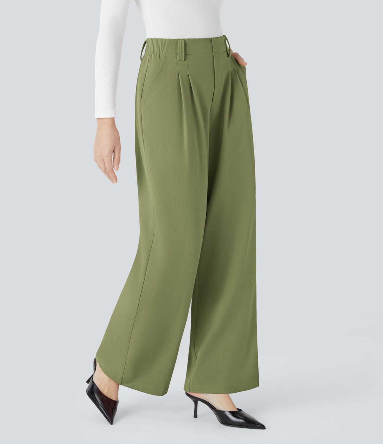 UrbanEase™ Waffle Wide - Leg Pants - White Horse Active