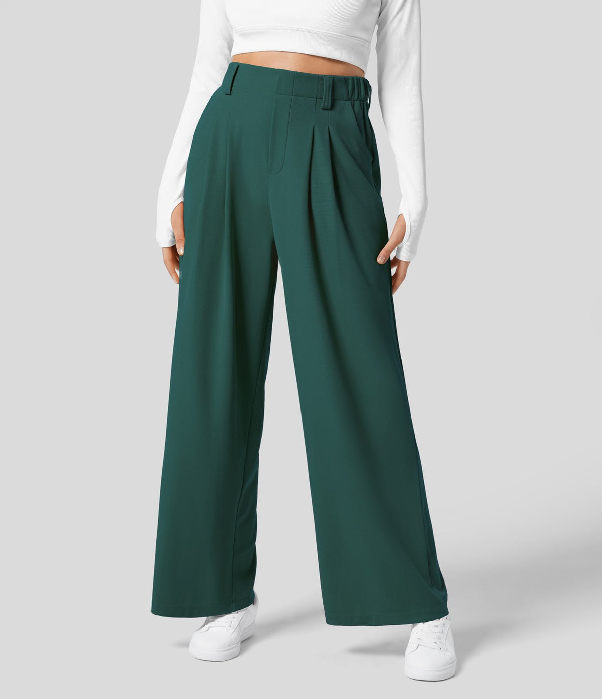 UrbanEase™ Waffle Wide - Leg Pants - White Horse Active