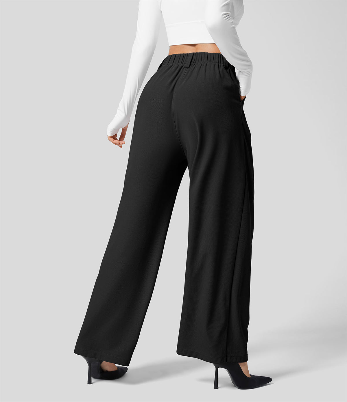 UrbanEase™ Waffle Wide - Leg Pants - White Horse Active