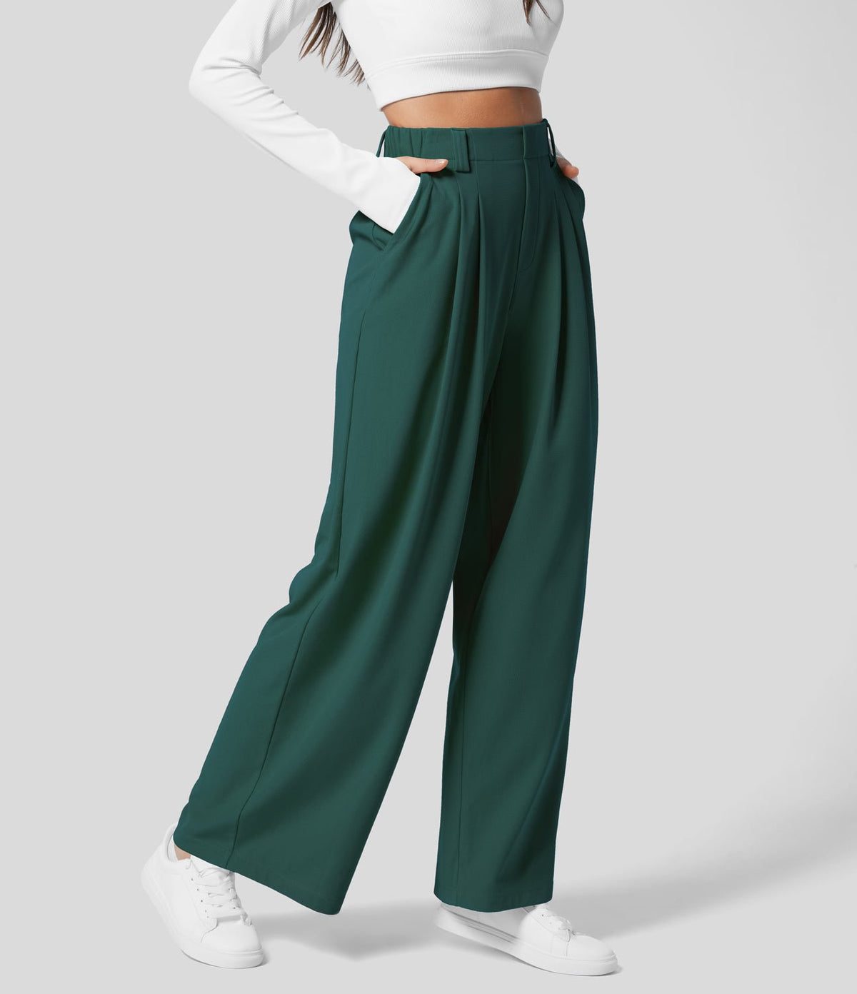 UrbanEase™ Waffle Wide - Leg Pants - White Horse Active