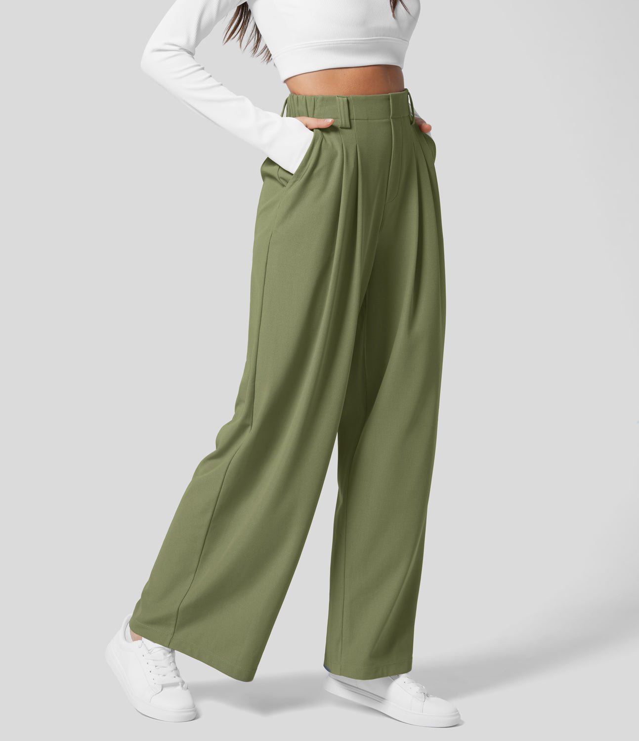 UrbanEase™ Waffle Wide - Leg Pants - White Horse Active