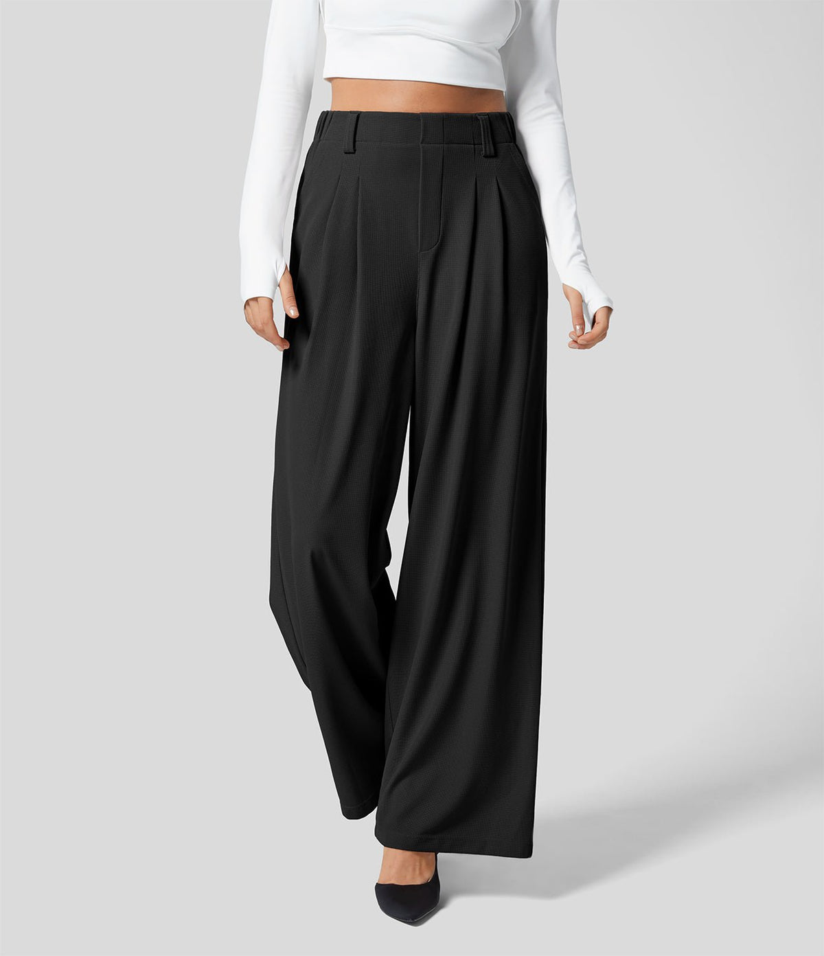 UrbanEase™ Waffle Wide - Leg Pants - White Horse Active