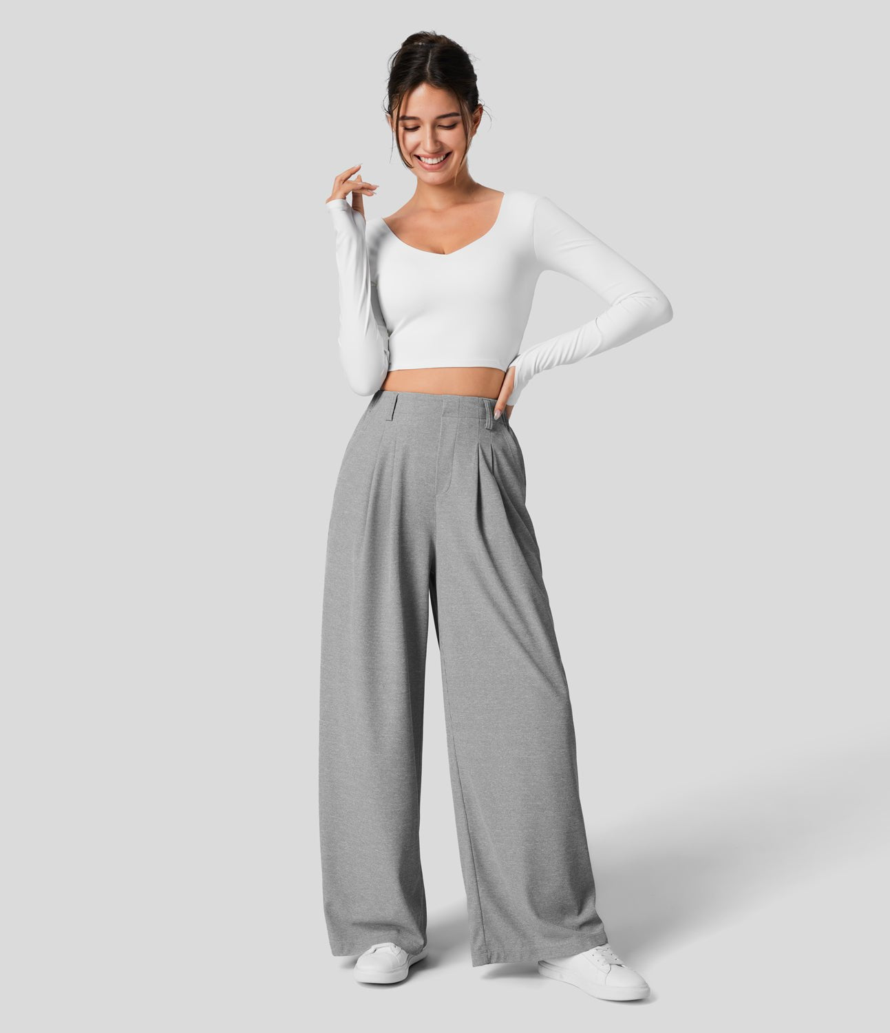 UrbanEase™ Waffle Wide - Leg Pants - White Horse Active